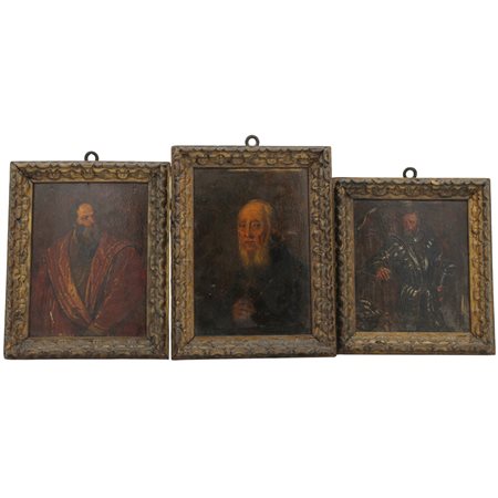 Da Eugene Benson (1839/1908) "Tre ritratti" Dipinti ad olio su tavolo...