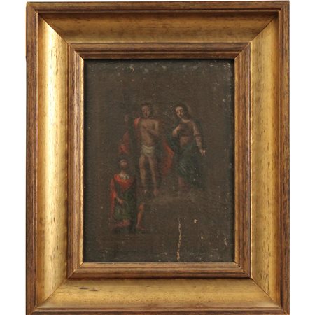 Scuola siciliana della fine del secolo XVIII "La Resurrezione" Dipinto ad...