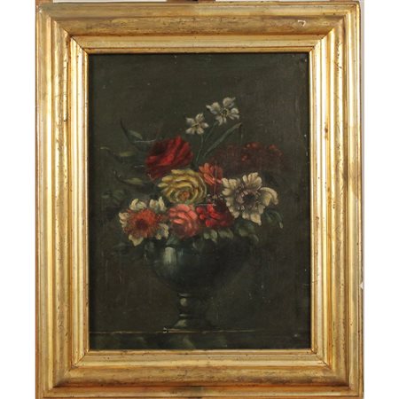 Antonio Antonelli (XX/XXI) "Natura morta di fiori" Dipinto ad olio su tela in...