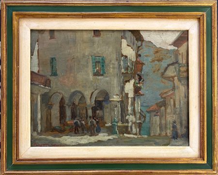 Rodolfo Paoletti Venezia 1866 - 1940 Milano, Piazza Cittadina
