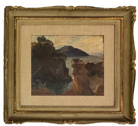 Antonio Giuseppe Santagata Genova 1888 - 1985 Recco (GE), Frana sul mare a Mulinetti di Recco 