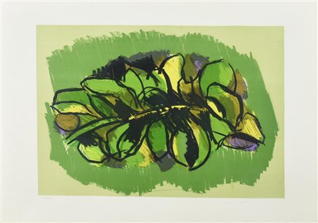 Ennio Morlotti SENZA TITOLO litografia, cm 49x68; es. 100/100 firma e tiratura