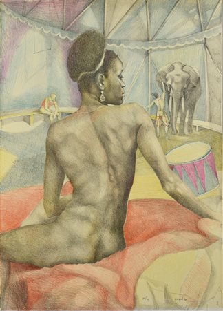 Ugo Attardi DONNA SILENZIOSA, 1978 litografia, cm 70x50; es. 81/99 firma,...