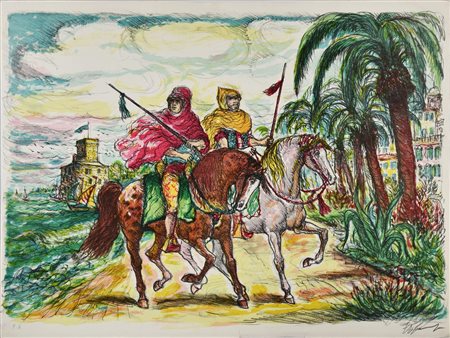 Giovan Francesco Gonzaga SENZA TITOLO litografia, cm 54x72; es. P.A. firma e...