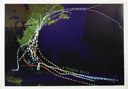 Michel Tabanou A FRAGILE WORLD, 2021 stampa tipografica su carta...
