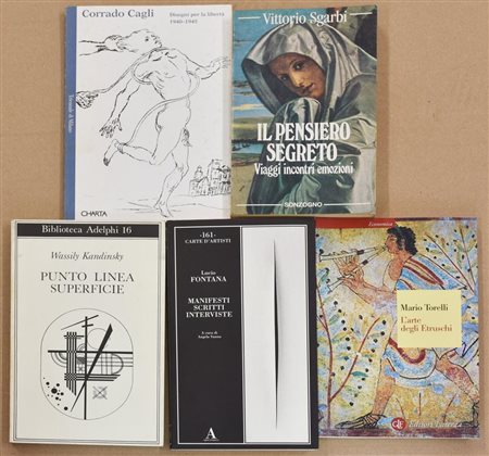 LOTTO DI CINQUE LIBRI -Mario Torelli, L'Arte degli Etruschi -Vittorio Sgarbi,...