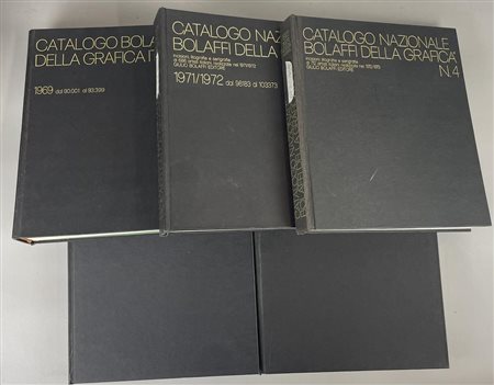 LOTTO DI 5 CATALOGHI Grafica Nazionale Bolaffi, cm 28,5x25 - N.4 1972/73 -...