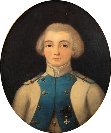 Scuola italiana, secolo XIX - Ritratto di giovane ufficiale a mezzo busto