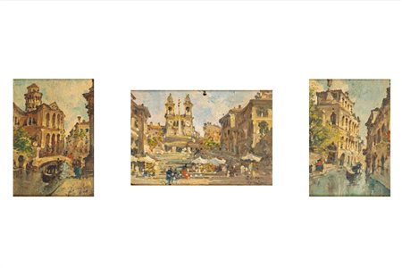 Fortunato Zangli (1899-1972)  - Vedute di Venezia e Roma