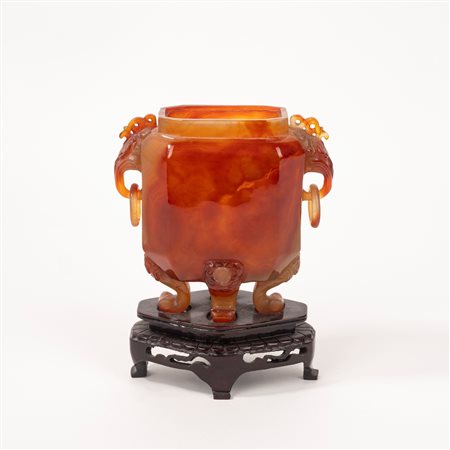 Vaso in corniola senza coperchio, Cina secolo XIX