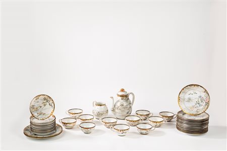 Servizio da tè in porcellana policroma, Giappone inizi secolo XX