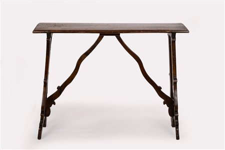 Console da parete in stile seicentesco in legno tinto