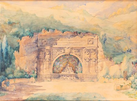 Scuola francese, fine secolo XIX - inizi secolo XX - Studio per una fontana della città di Digione