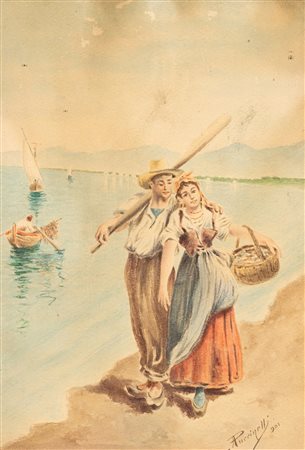 Scuola italiana, secolo XX - Amanti