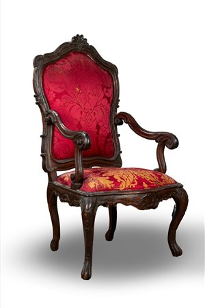Poltrona in legno intagliato, Veneto, 18th century