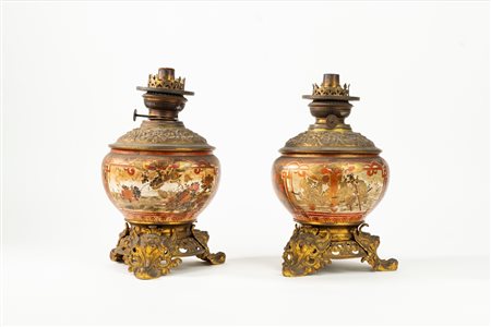 Coppia di vasi in porcellana Satsuma, Japan, 20th century