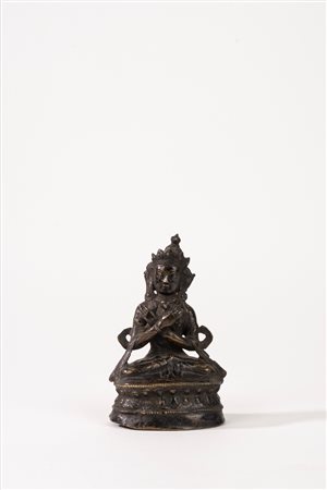 Buddha in bronzo. Cina/Tibet, fine secolo XIX 