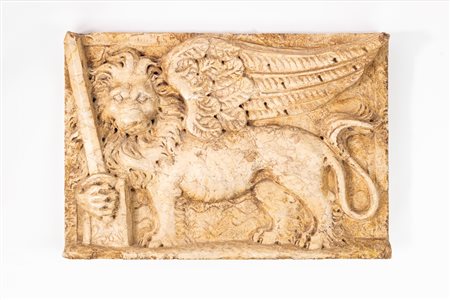 Bassorilievo in marmo raffigurante Leone di San Marco, secolo XIX