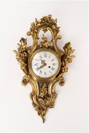 Pendola Cartel d'applique in bronzo dorato, Francia, secolo XIX