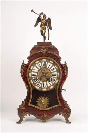 Pendola Cartel in stile Boulle in tartaruga e bronzo dorato, secolo XIX