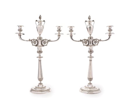 Coppia di candelabri, Genoa, 1824-1840