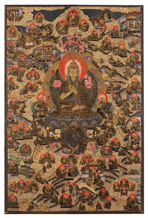 Thangka in seta, China, 20th century