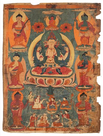 Thangka in seta, China, 19th century