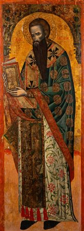 Icona russa su tavola, Late 19th century