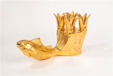 Nicola Strippoli alias Tarshito (Bari 1952)  - Scultura in ceramica dorata