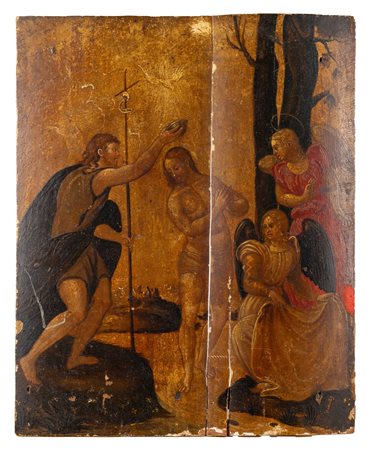 Scuola veneto-cretese, fine secolo XVI - Battesimo di Cristo