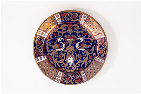 Piatto da parata in maiolica a lustro. Alberto Rubboli, Gualdo Tadino, fine secolo XIX/XX