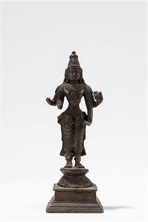 SCULTURA IN BRONZO RAFFIGURANTE PARVATI LAKSHMI STANTE, India, 19th century