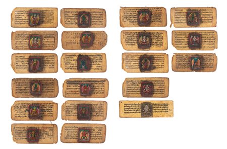 LOTTO DI TRENTADUE PAGINE DI MANOSCRITTO CON PREGHIERE, Nepal, 19th century