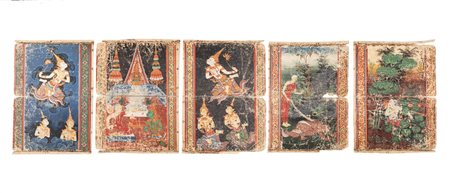 CINQUE DIPINTI SU CARTA, Thailand, 19th century