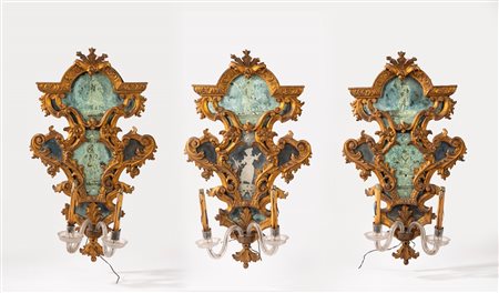 Tre ventole a due fiamme in stile settecentesco 