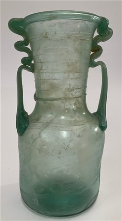 Manifattura di Murano Piccolo vaso in vetro soffiato con superficie iridata e de