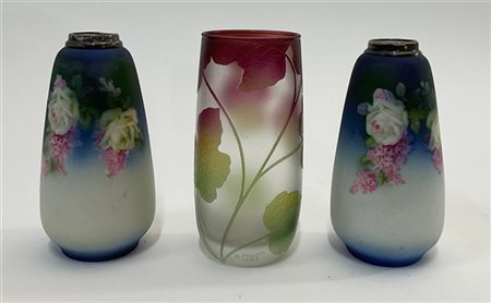 Alberto Faucci Tumbler in vetro soffiato cammeo trasparente inciso all'acido nei