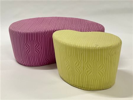 Shiina Kaori Due pouf modello "Cube". Produzione Bonaldo, Italia, anni 2000. Riv