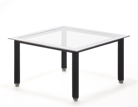 Luigi Caccia Dominioni Tavolo basso modello "T10 Fasce cromate". Produzione Azuc