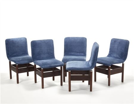 Vittorio Introini * Gruppo di cinque sedie modello "Chelsea". Produzione Saporit