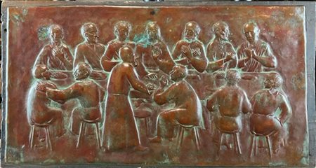 Attilio Nani "Ultima cena"
Rilievo in rame montato su pannello ligneo. Bergamo,