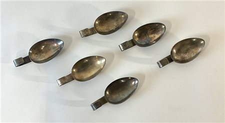 Sambonet Sei tastevin. Italia, anni '40/'50. Metallo argentato. Marcati a incuss