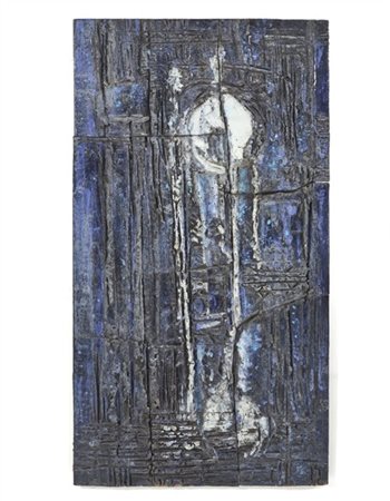 Carmassi Pannello in ceramica
Italia, anni '60/'70. Decorazione astratta a basso