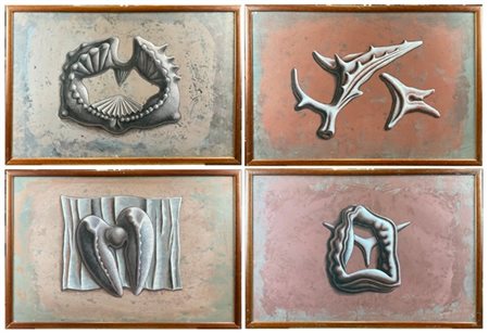 Carlos Forns Bada "Eslabones" 1990
Lotto composto da quattro acrilici su carta i