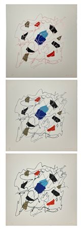 Giulio Turcato Tre litografie a colori
cm 62x60
firmate e numerate in basso a ma