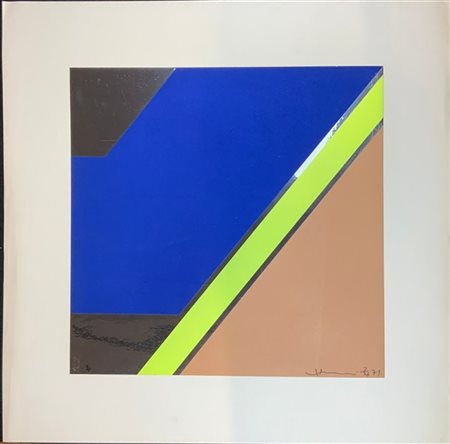 CHIN HSIAO "Senza titolo" 1971
serigrafia con effetto floccato - prova d'artista