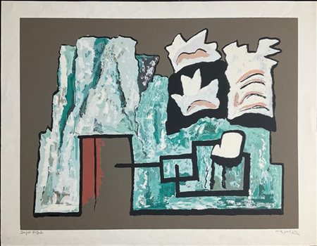 ALBERTO MAGNELLI "Les Rochers" 1961
serigrafia a colori
cm 55x71
firmato in bass