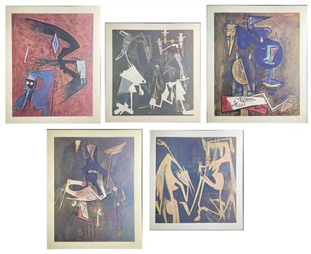 Wifredo Lam Cartella contenente sei stampe offset a colori, alcune del medesimo