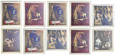 Wifredo Lam Cartella contenente dieci stampe offset a colori, alcune del medesim