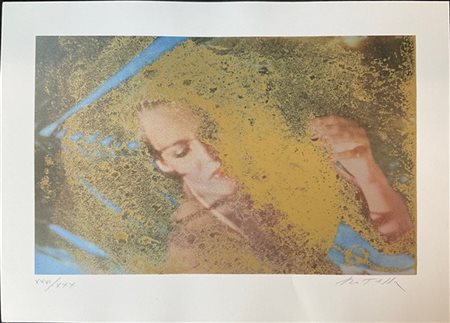 Mimmo Rotella "Figura - frottage" 1989
serigrafia a colori - prova d'artista
cm